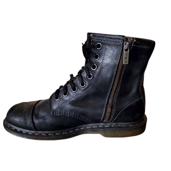 Dr Martens Black Leather Boots Made in Thailand Sz 10 US M/ 11 US L - Picture 3 of 11